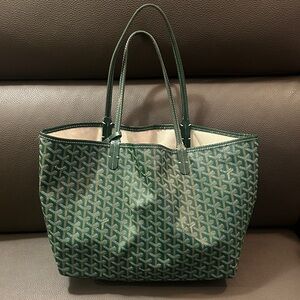 Green Goyard Tote Bag